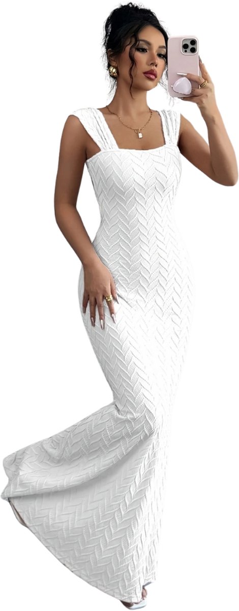 Livano Open Rug Jurk Backless Body Jurk Shirt Wit