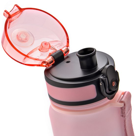 Meteor Sportbidon 350 ml -Fietsbidon - Roze/Turquoise - Fles voor sport en fitness van Meteor — afbeelding 2