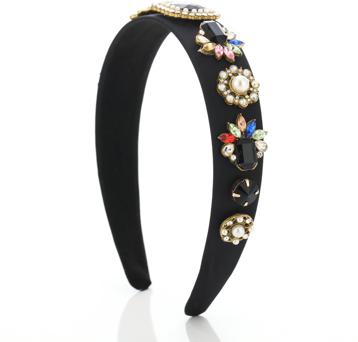Haardiadeem - Zwart - Parels strass en vele steentjes - luxe - cadeau tip