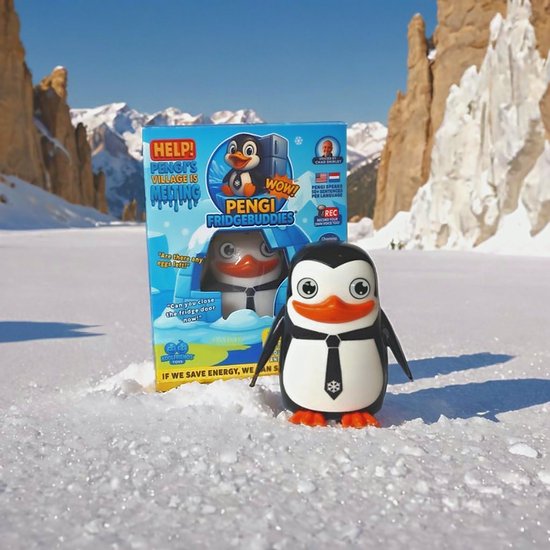 ☆ FridgeBuddies® Pengi ☆ - Jouw allerkoolste koelkastvriendje. FridgeBuddy®, FridgeBuddies®, Koelkast, Educatief, Interactief, Speelgoed, Klimaat. Red de planeet! Red Pengi's dorpje!