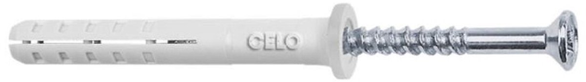 Wandpluggen en schroeven CELO NP Platte kop 6 x 35 mm Staal Verzinken (100 Stuks)