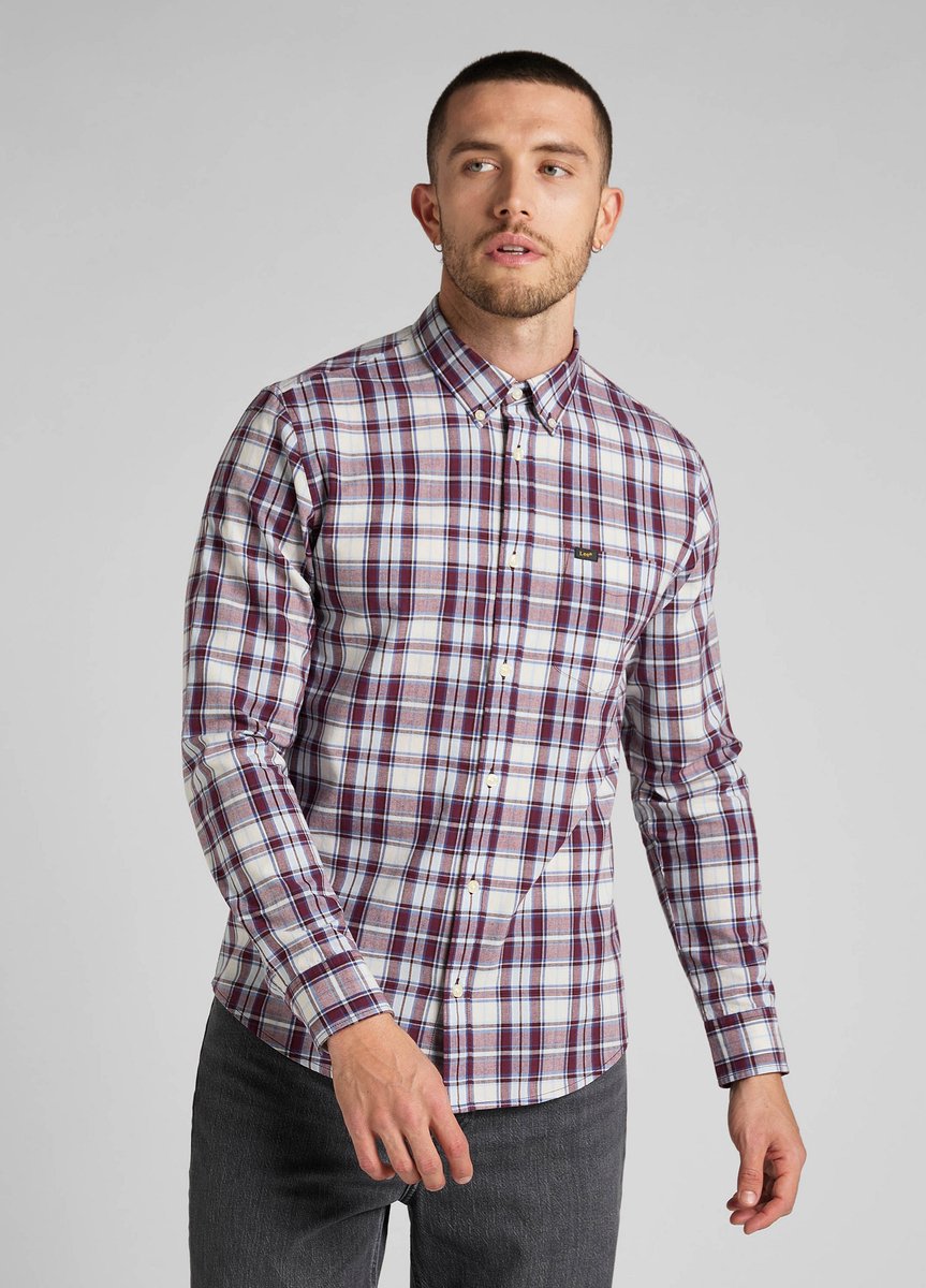 Lee LEE BUTTON DOWN VELVET BEET S Paars