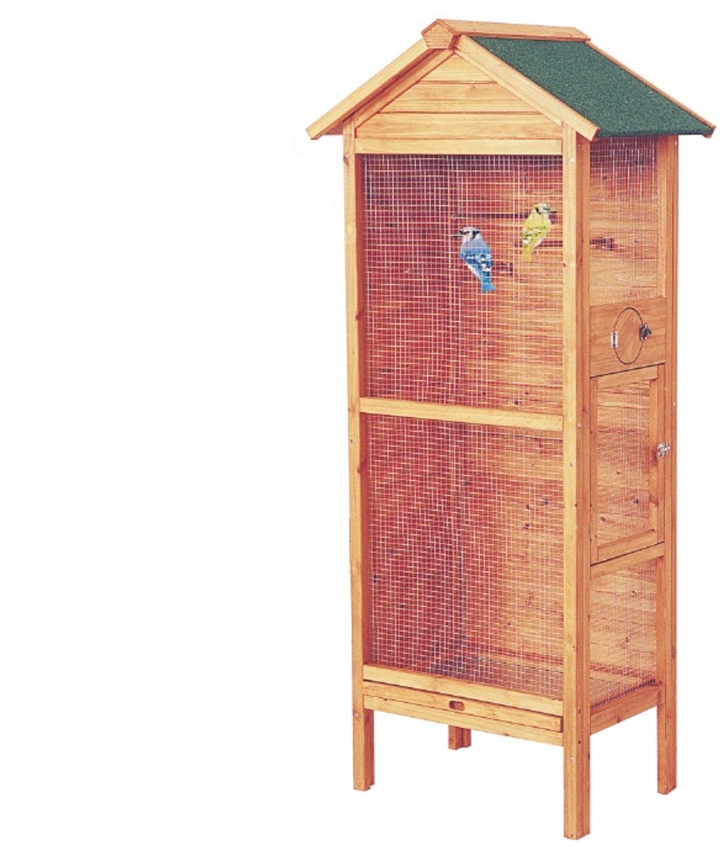 Topmast Vogelvoliere hout - Vogelkooi hout- Kamervoliere hout - 78 x 55 x 158 cm - Indoor Outdoor