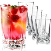 KADAX Drink Glasses, Neutral Calcium Glass Drinking Glasses, Everyday Drinking Glasses, Water Glasses, Universal Glasses for Drinks, Mojito, Ice Cafe (Amalia 360 ml, 4
