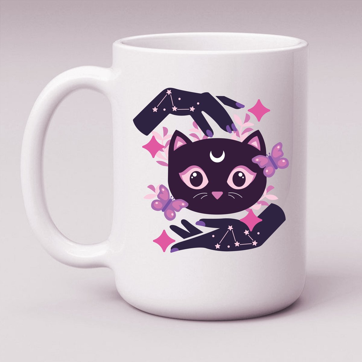 Mok - Celestial Familiar - voor liefhebbers van hekserij, sterrenkijkers en katten
