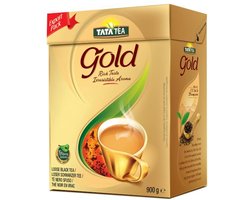 Tata Tea Gold Zwarte Thee 900 g - Premium Zwarte Thee Losse Intense Aroma & Smaak Indiase Zwarte Theebladthee Aromatisch & Verkwikkend Ongekruid met Kajal Sticker
