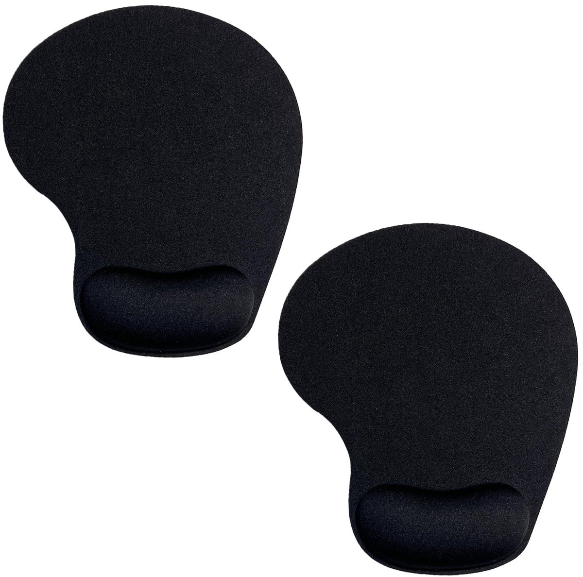 2-stuks Gebogen muismat - PU-leren muismat met antislip onderkant - Ergonomische muismat - Met polsrust van traagschuim - Comfortabele polsrust voor op kantoor - Geschikt voor werk, studie en games - Zwart