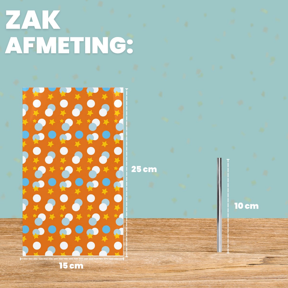 Feestio Uitdeelzakjes Gekleurd - 200 Stuks - Snoepzakjes - Traktatie Zakjes Kinderfeestje - Cellofaanzakjes Transparant - Cadeauzakjes - Snoepzak — afbeelding 5