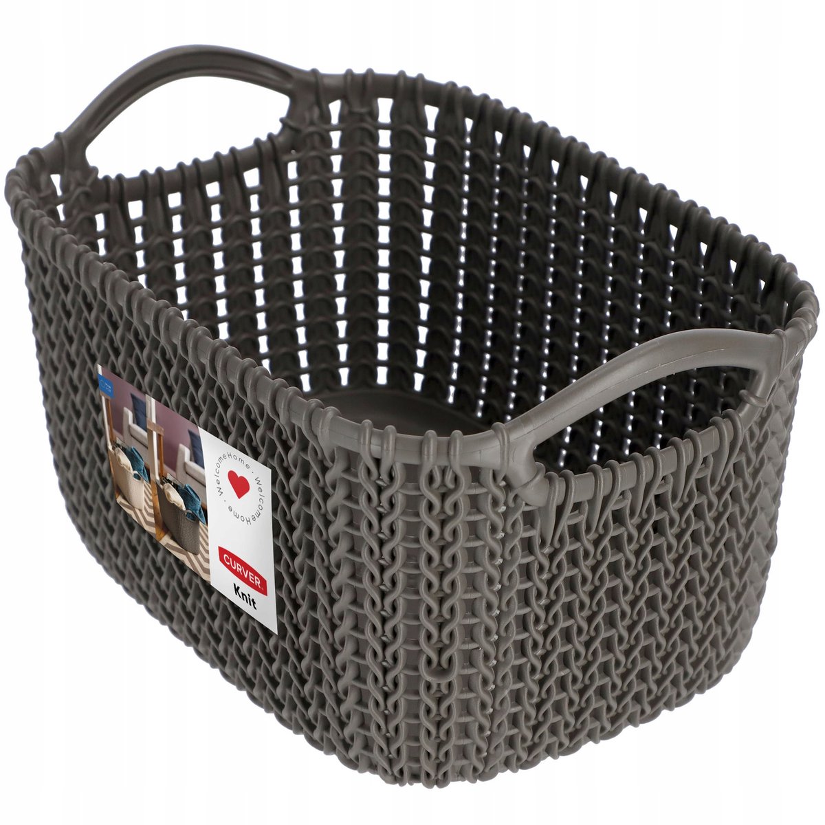 Kunststof mand Knit XS Curver 14x25x17.5cm bruin