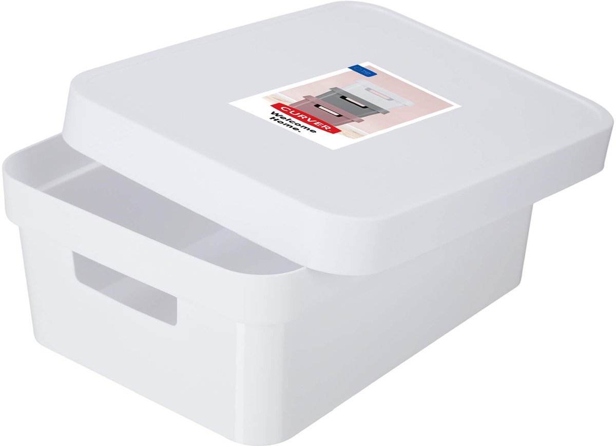 Curver Infinity - Opbergbox met deksel - Opberger - Kunststof - 11L - Wit