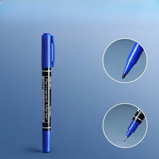 Blauw Stift | Dubbelzijdig | Permanent | Marker | Blauw