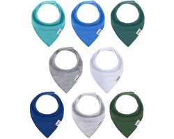 Yafane Baby Driehoekige Slabbetjes 8-Pack Kwijl Slabbetjes Halsdoeken Boerendoek Katoen Absorberend Zacht voor Babyjongens Peuters (Jongen)