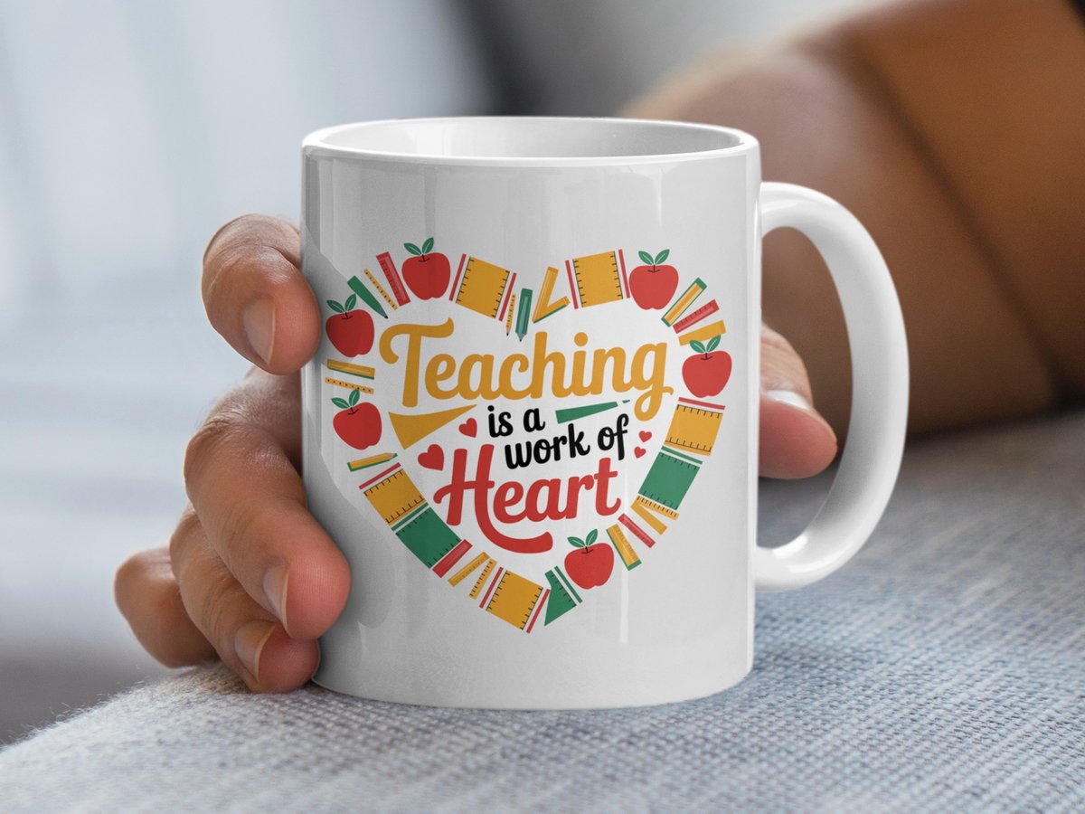 Teaching is a Work of Heart Mug, Leraar Waardering Cadeau, Onderwijs Mok, Cadeau voor Leraar, Leraar Cadeaus