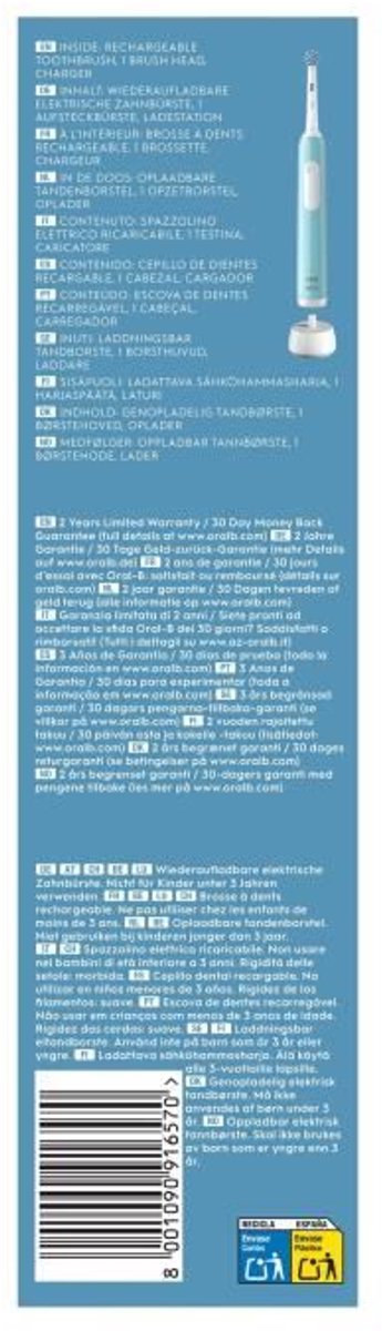 Oral-B Pro 1 Elektrische Tandenborstel Sensitive Clean Blauw - afbeelding 2