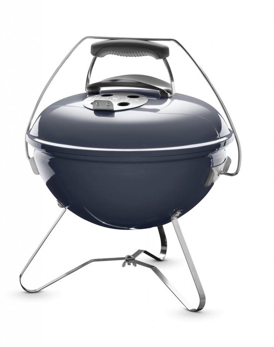 Weber Smokey Joe® Premium - Ø 37 cm Grillrooster - Houtskoolbarbecue - Slate Blue - Tuck-N-Carry Dekselvergrendeling - Gesloten ketel voor asopvang - Ventilatierooster in deksel - Stabiel frame met 3 poten - Draagbeugel van Weber — afbeelding 3