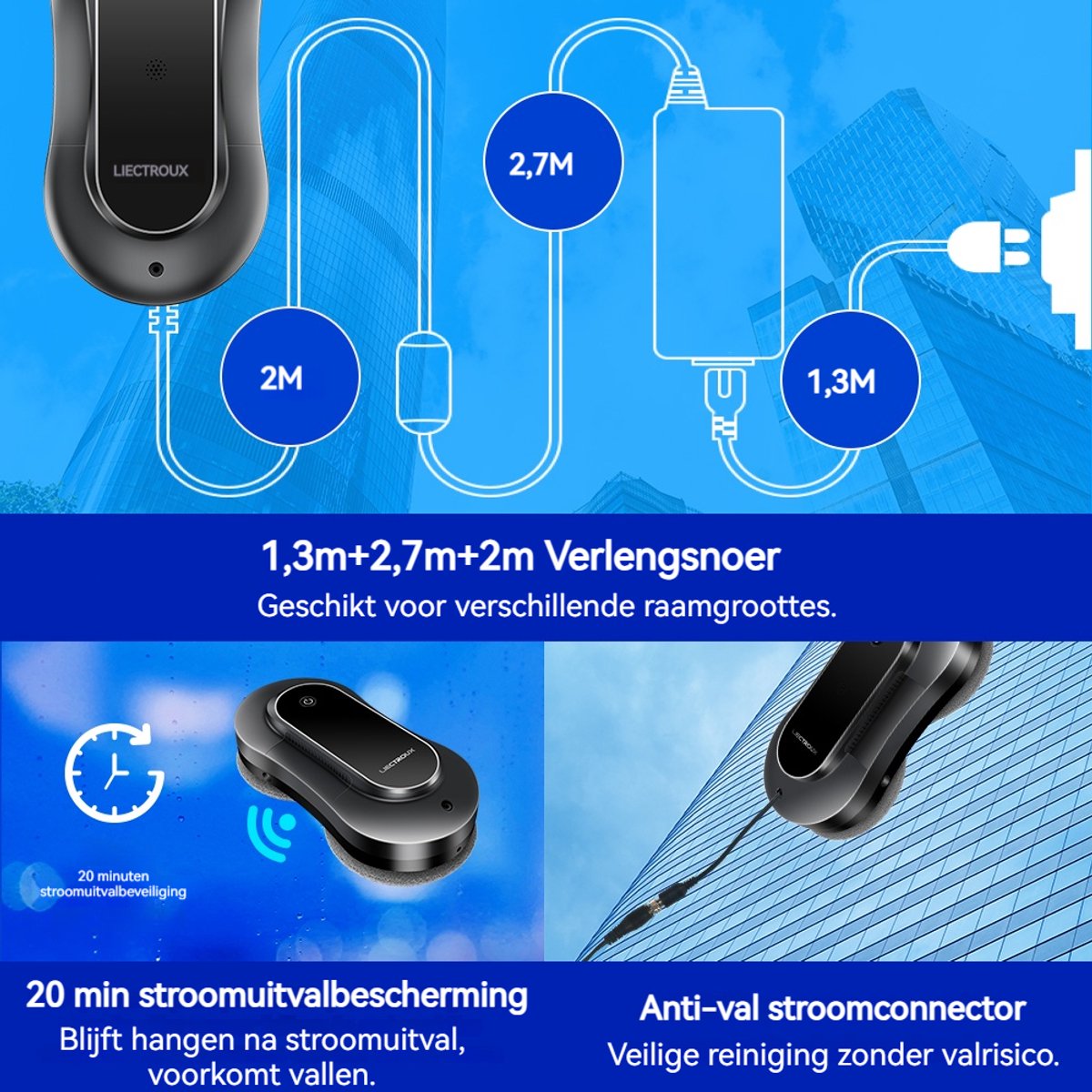 LIECTROUX YW810 Ramenreinigingsrobot thumbnail 5