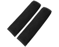 Gordelbeschermer - Set van 2 Gordelhoezen - Gordelkussen - Zwart Pluche - Kasey Products