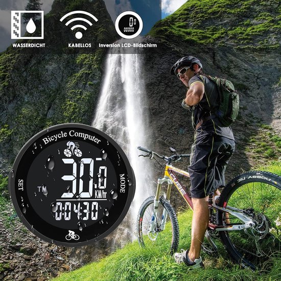 Fietscomputer-kilometerteller fiets-snelheidsmeter fiets-draadloze fietscomputer - Waterdichte fietssnelheidsmeter - Grote LCD-display - Fietscomputer met notebook - Automatische aan/uit fietssnelheidsmeter - Mountainbike-afstandsmeter - Zwart - 6,2 van Merkloos — afbeelding 3