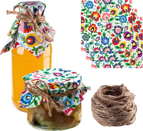 KADAX set van 10 jampotten 235 ml met schroefdeksel in beige/blauw 82 mm - inmaakpotten voor jam, chutneys, ingelegde groenten, pastei, worst, vlees, babyvoeding & meer