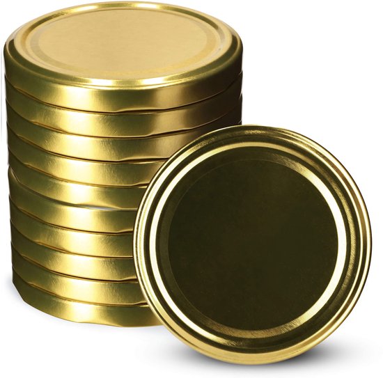 KADAX 50 Coperchi Metallici Per Barattoli Vetro – Diametro 66 Mm, A Vite Con 4 Tacche, Rivestimento Alimentare – Adatti Per Conserve Da 200ml E 315ml