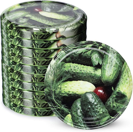 KADAX Schroefdeksel met diameter van 82 mm, metalen twist-off-deksel, reservedeksel voor inmaakpotten en weckpotten, deksel met 6 inkepingen (200 stuks, wit