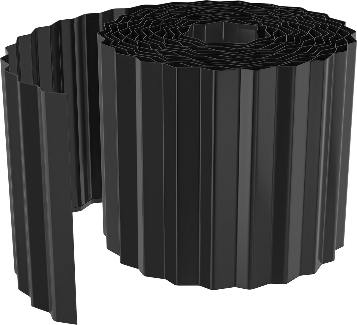 Aufun 5m metaal Gazonrand verzinkt bloembedbegrenzing gazonrand, ideaal voor gazonbegrenzing, flexibele borderrand voor tuinliefhebbers, 18 cm hoog, Zwart