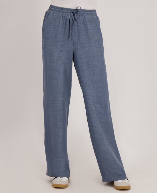 Je m'appelle Dames Broek Straight fit Met stretch - Blauw - Maat XL