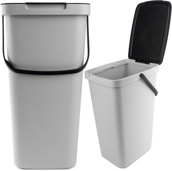 Kadax Afvalscheidingssysteem, Modulaire Vuilnisemmer Van Kunststof Recycling Emmer Voor Keuken En Badkamer Sorteerdoos Bio Afvalemmer Afvalsorteerder 3 X 25 L 777665559