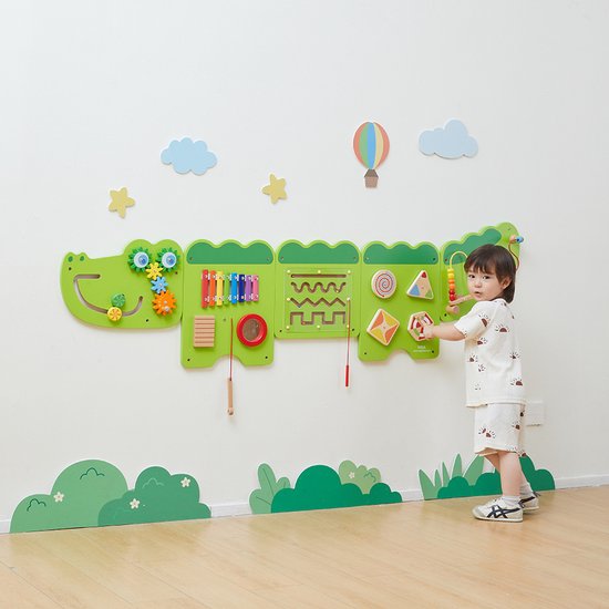 Vigatoys - Houten - Wandspeelbord - Krokodil Junior Groot - Lengte 180cm van Vigatoys — afbeelding 2