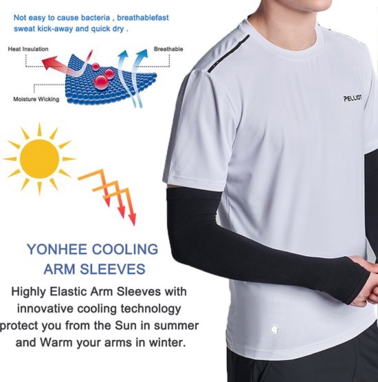 3 Paar Compressie Arm Sleeves - Heren - Armstukken Wielrenen - Hardlopen Armwarmers - UV Bescherming - One Size — afbeelding 2