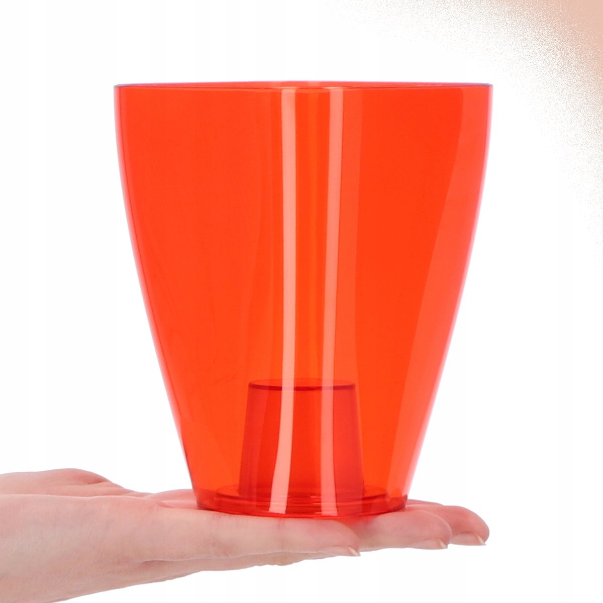 KADAX Bloempot, slanke orchideeënpot, eenvoudige plantenbak, bloempot voor orchidee, Moeras Madeliefjes, plantenbak voor keuken en woonkamer (? 12 cm, vierkant, rood)