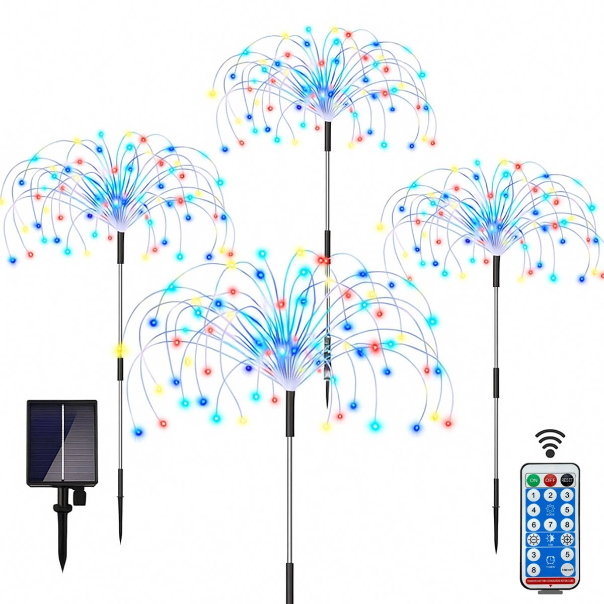 Lueas® Solar Tuinverlichting RGB - met Afstandsbediening - 120 Leds - Dimbaar - met Timer - Sfeerverlichting