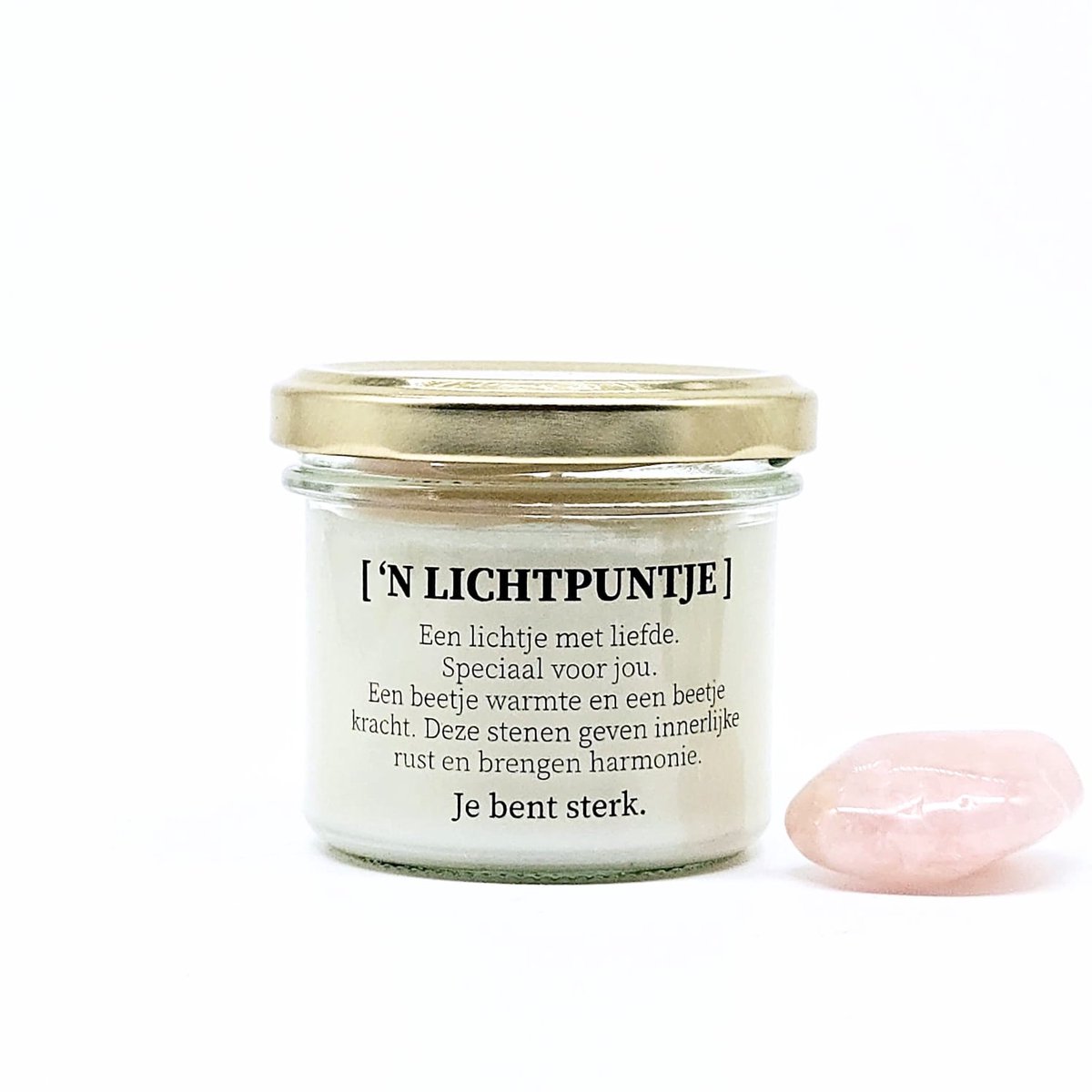 Candlelight-on geurkaars met edelsteen - Lichtpuntje - o.b.v. sojawas en etherische oliën
