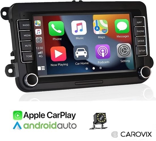 Carovix Android autoradio 7″ HD touchscreen 2+64GB Bluetooth Wifi Apple CarPlay Android Auto VW Seat Skoda