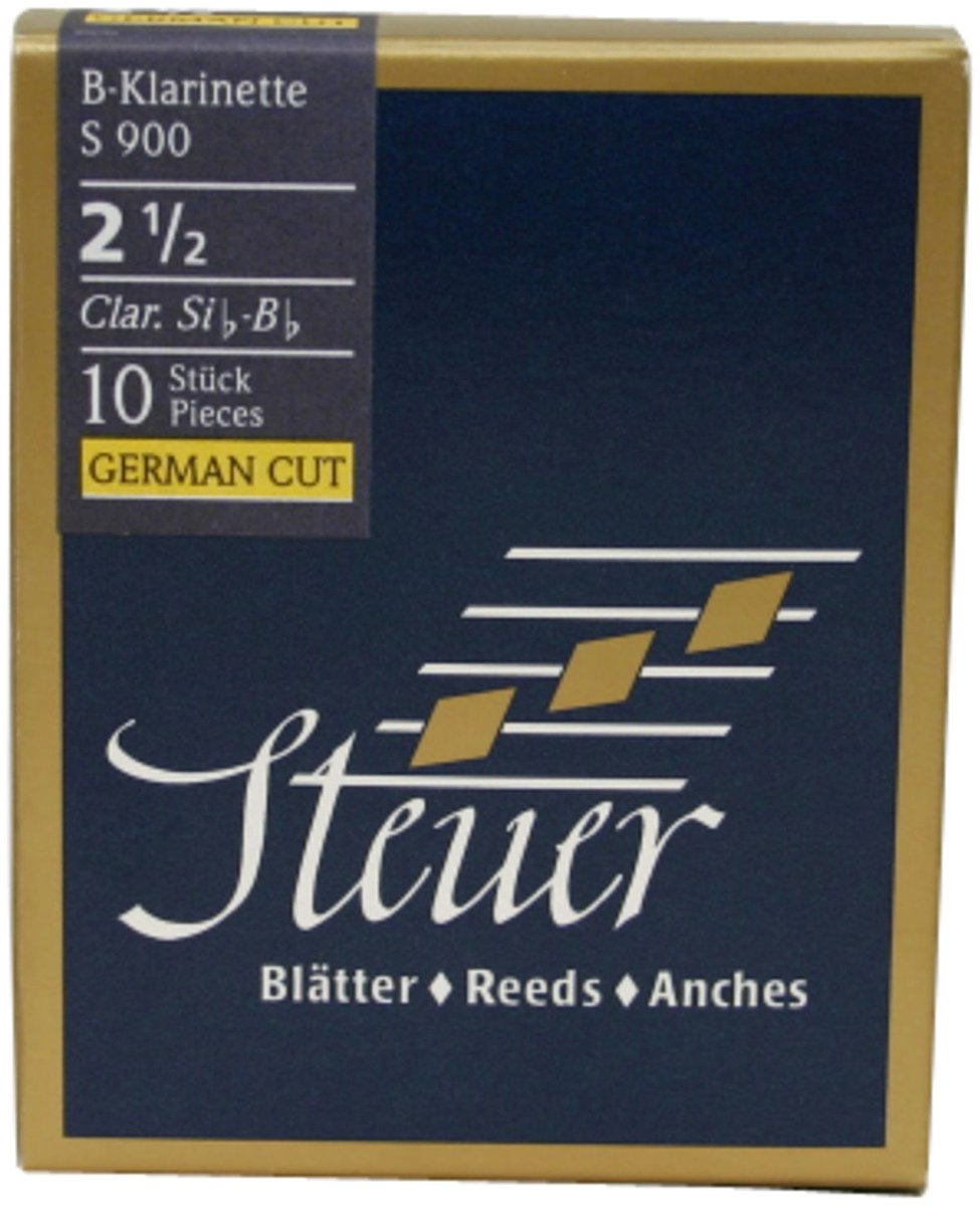 Steuer S900 blauw Line 2,5 doos met 10 rieten - Riet voor Bb klarinet (Duits)