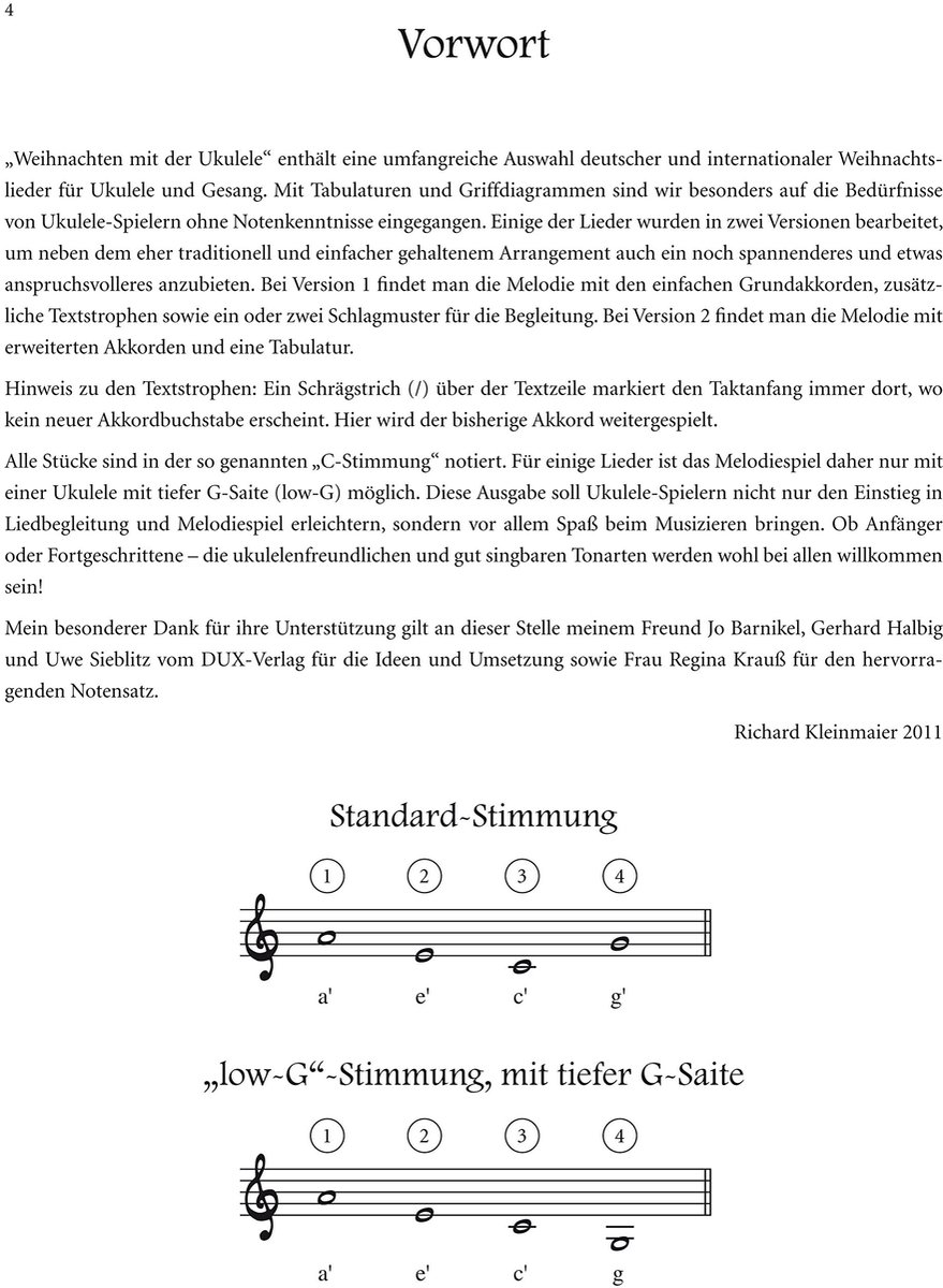 Edition Dux Weihnachten met der Ukulele Richard kleinmaier - Songbooks - Kerstmis