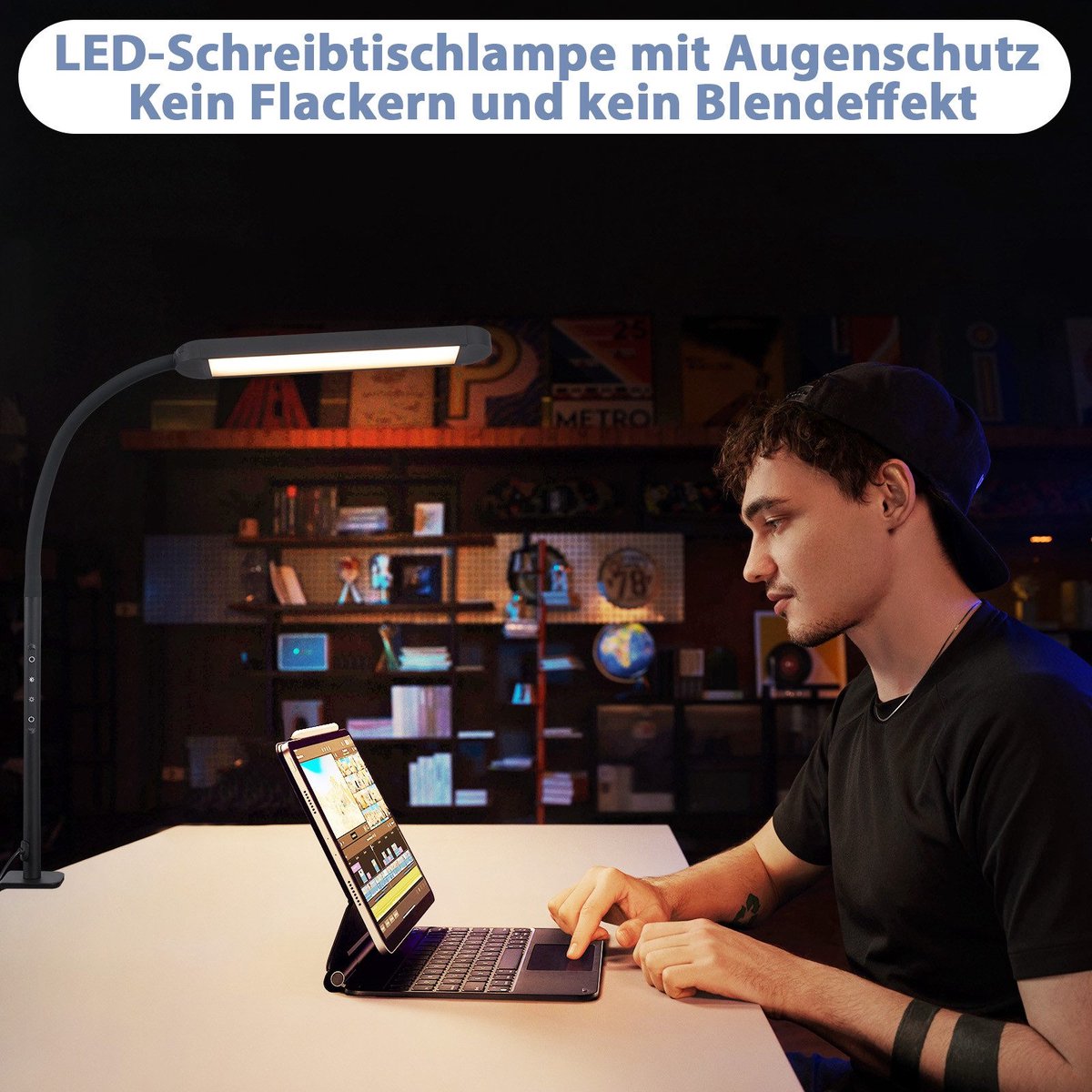 NETTLIFE Tafellamp LED - Flexibel Klemlamp, Dimbaar 3000-6500K thumbnail 7