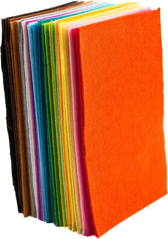 40 stuks viltstof, gekleurde viltvellen, knutselviltvierkanten voor knutselmateriaal, zacht dik viltvel voor naaien, doe-het-zelf kunst, kinderen en volwassenen (20 x 30 cm