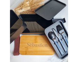 Lunchbox - Gepersonaliseerd design - Inclusief bestekset