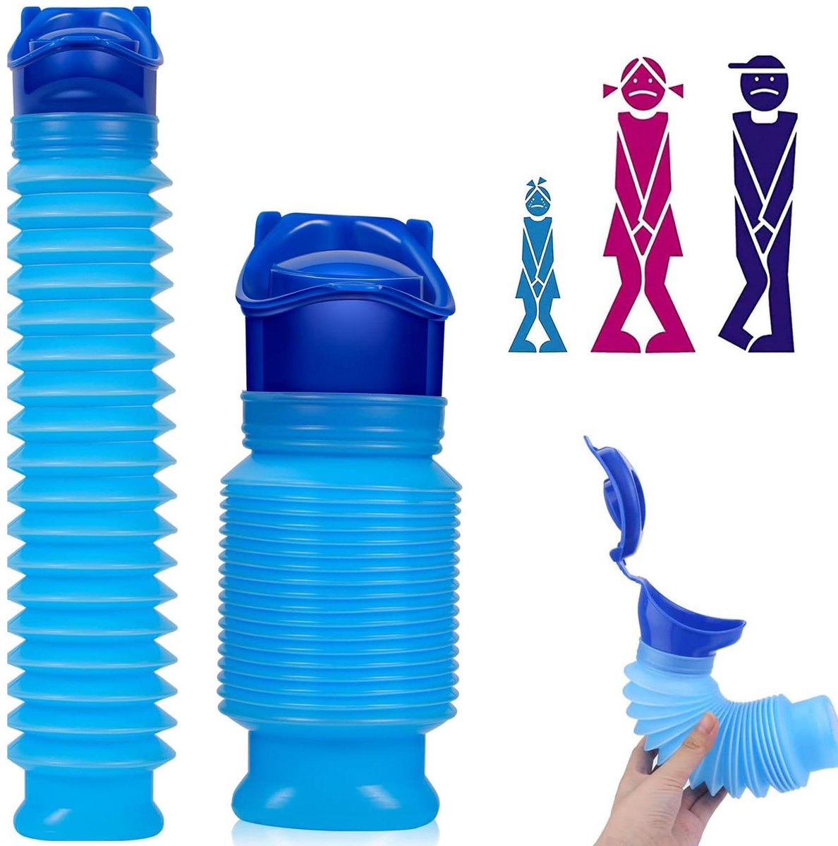Allecto Plus - Draagbare urinolessen voor mannen - Set van 2 stuks - 750 ml - Auto & kamperen - Noodreis urinella - Wandelen & mobiel использование - Pipi potje - Draagbare urineflesje.