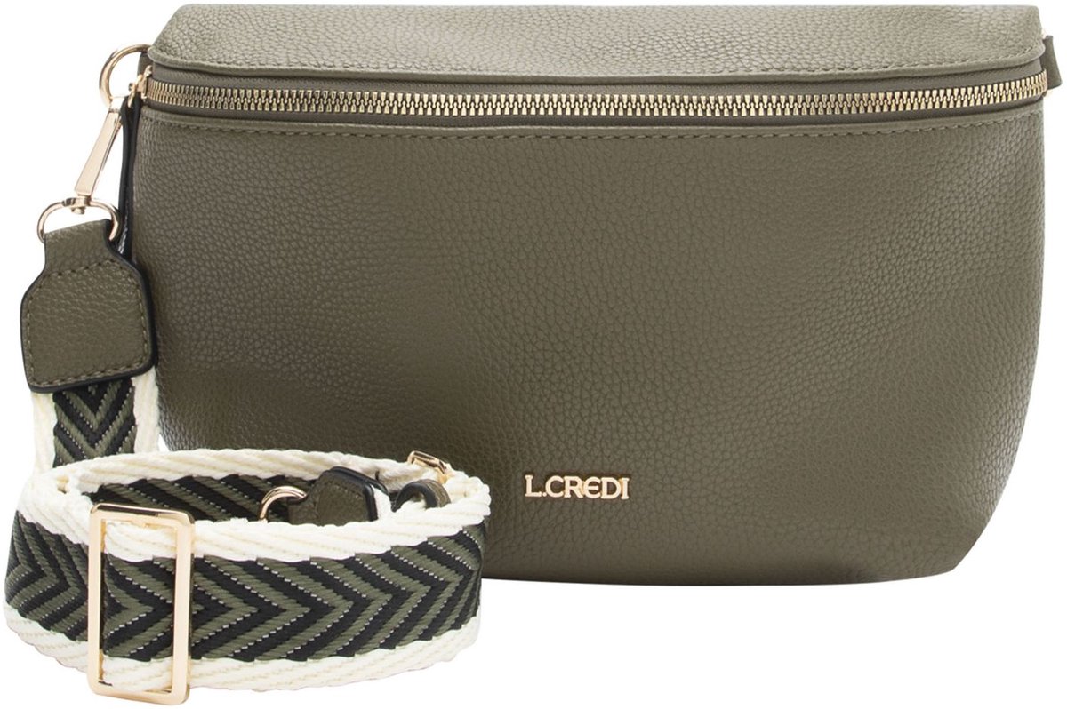 L.CREDI schoudertas Oliana Crossbody Bag Forest olijfgroen
