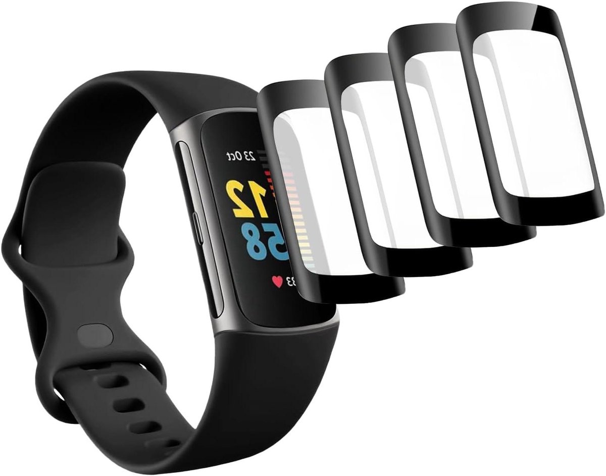 Allecto Plus - Schermbeschermers Fitbit Charge 6 Smartwatch - 4 stuks - TPU - Anti-kras - 3D Gebogen - Volledige Dekking