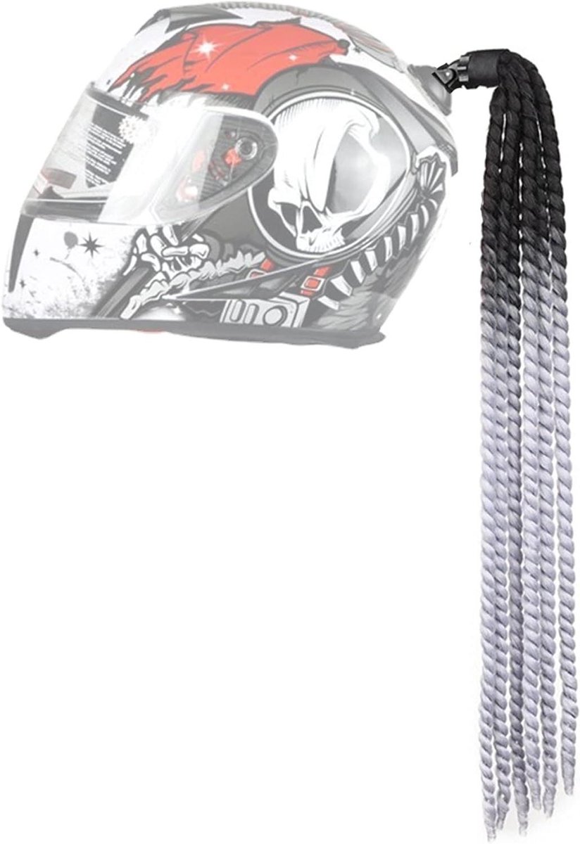 Motorfiets Helm Vlechten met Afneembare Paardenstaart - Retro Stijl - Motorfiets Accessoires - Geschikt voor Fiets en Motorfiets.