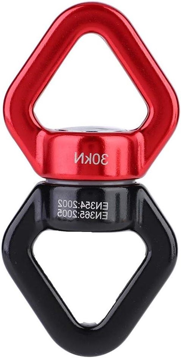Allecto Plus - Swivel Katrol Wiel voor Rotsklimmen en Touw met 30 KN Capaciteit (Roodachtig Zwart)