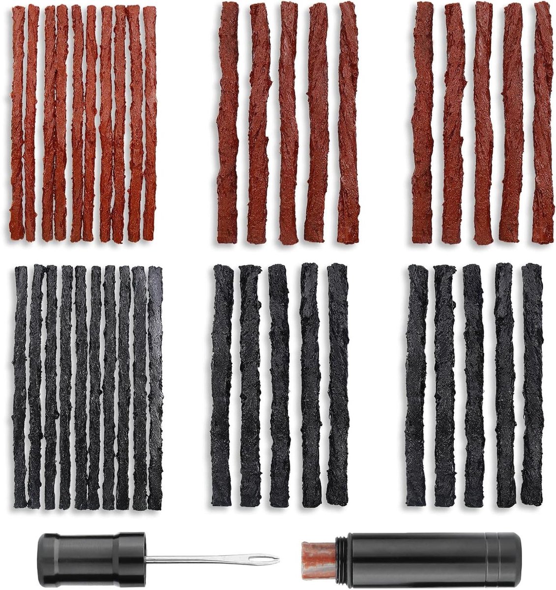 Allecto Plus - Tubeless Reparatieset 7-Delig voor MTB Banden - Zwart en Bruin