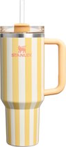Gobelet Stanley Quencher H2. 0 Flowstate - 1,2 L - Acier inoxydable - Beurre Cabana brillant - Jaune - Wit - Gobelet Stanley avec paille et anse - Gobelet isotherme - Gobelet - Gourde - Bouteille - Gourde à Go - Mug - Gourde