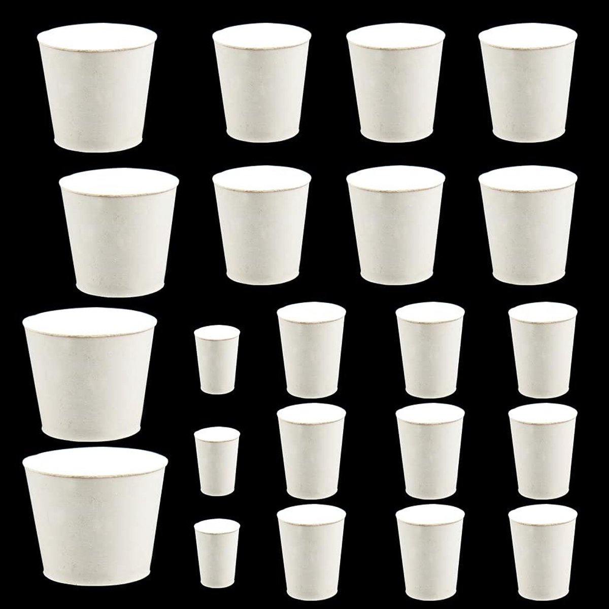 Laboratoriumstoppen Set van 22 stuks - Wit - Rubber - Diverse maten - Voor Laboratoriumbenodigdheden