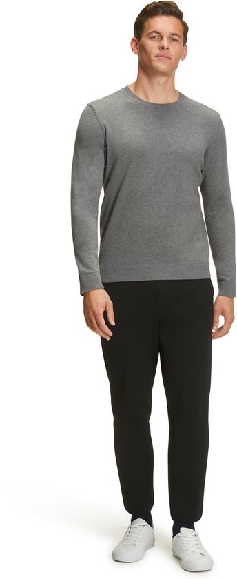FALKE Basic Cotton Crew Neck elegante klassieker katoen trui heren grijs - maat L