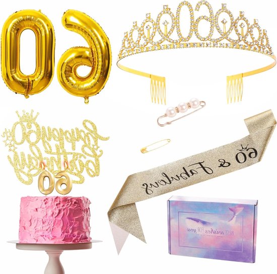 60e Verjaardag Sjerp En Tiara Rose Gouden Verjaardag Sjerp Kroon 60 Fantastische Sjerp En Tiara Voor Vrouwen