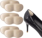 Shoeple Hielbeschermer - Heelpad Comfortmax (6 stuks) - Hielkussentjes voor Schoenen - Schoenverkleiner - Antislip Hielzool - Wit